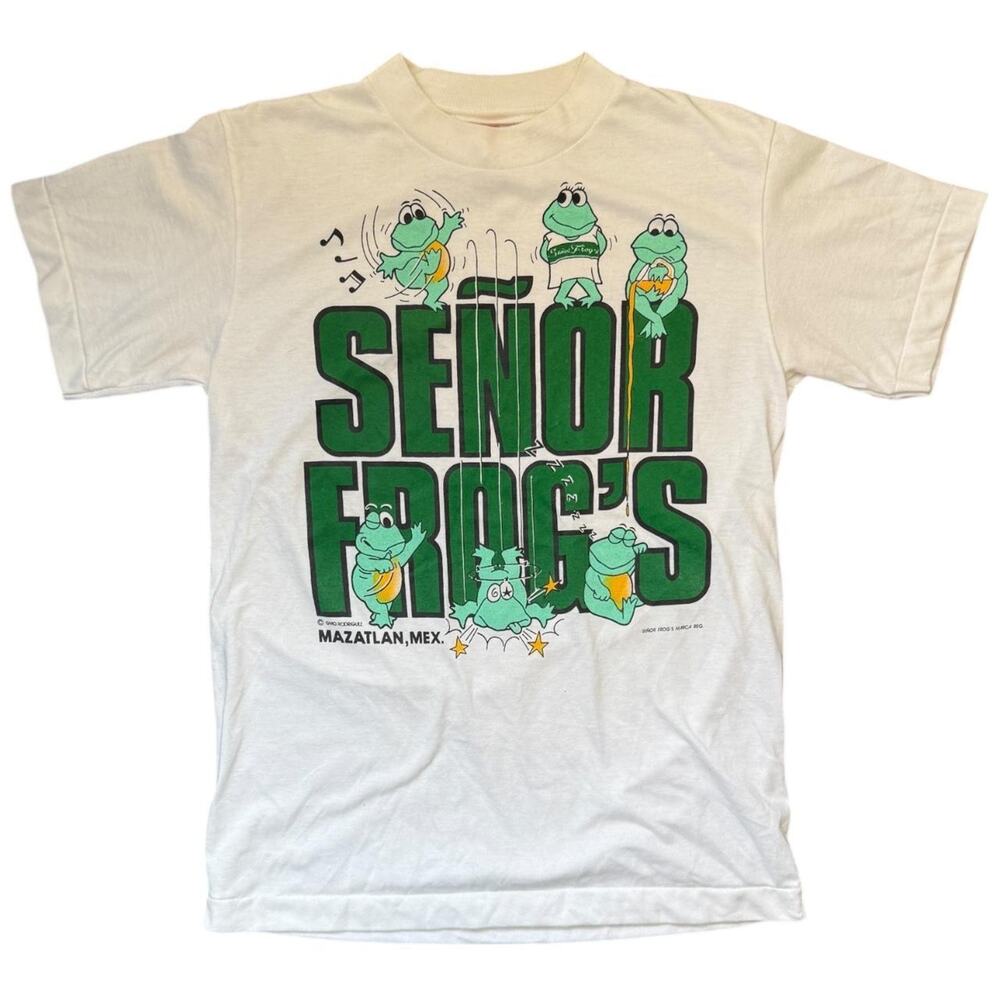 Rare original 1980s "Senior Frog's" Mazatlan Mexico white t-shirt